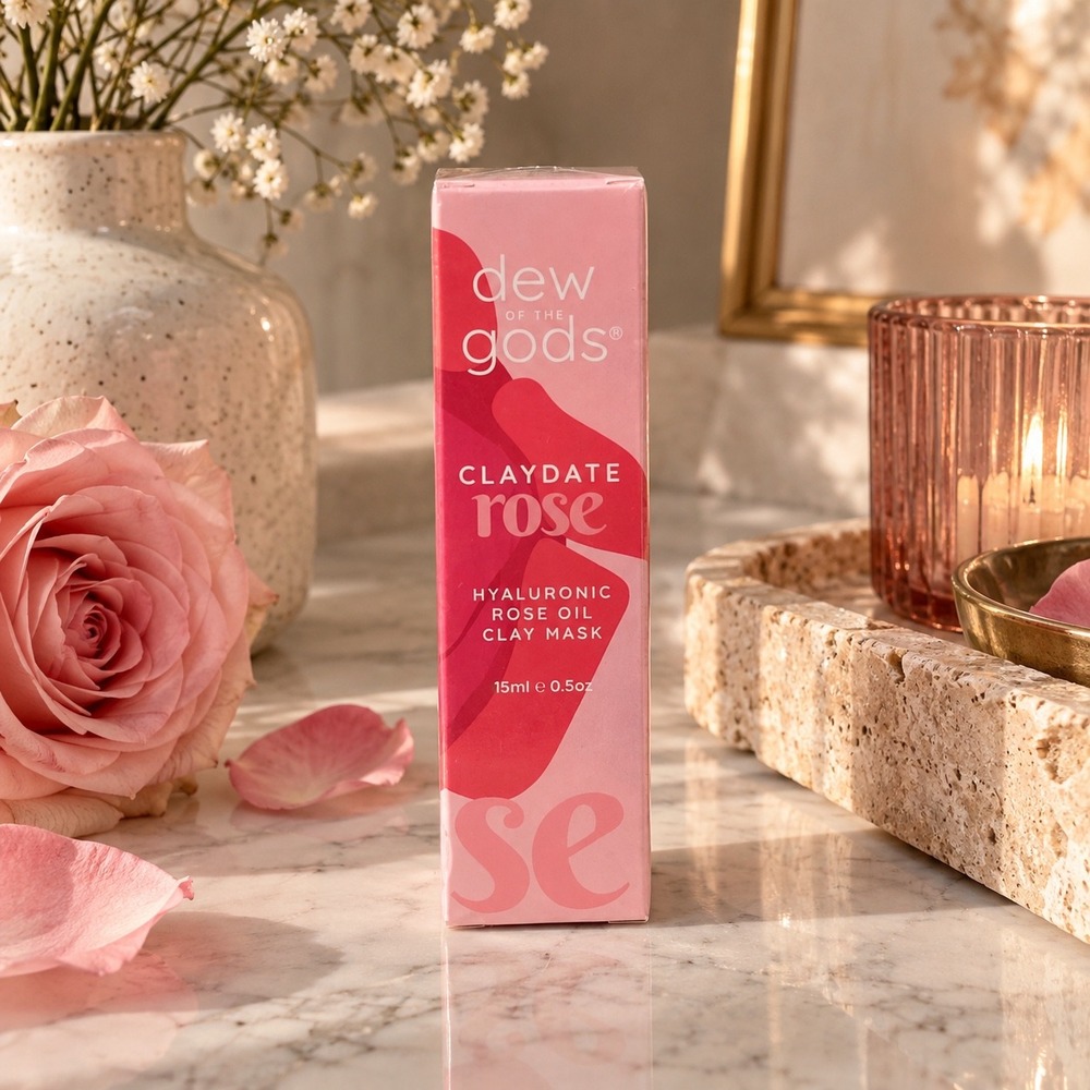 Dew of the Gods Claydate Rose Hyaluronic Rose Oil Clay Mask 15ml 0.5oz NIB